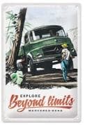 Blechschild. Daimler Trucks / Beyond limits