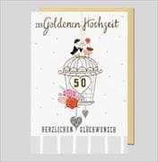 Doppelkarte. Avantgarde - Glückwunsch Goldhochzeit
