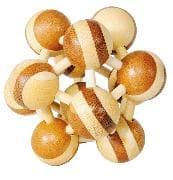 IQ-Test. Atom zweifarbig, Bambuspuzzle