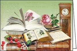 Doppelkarte. Auguri. Bücher