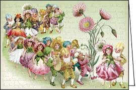 Doppelkarte. Auguri. Elfen