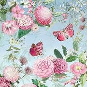 Postkarte. Auguri. Blumen undSchmetterlinge