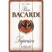 Blechschild. Bacardi / Superior White Wood