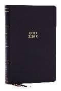 NKJV, Single-Column Reference Bible, Verse-by-verse, Black Bonded Leather, Red Letter, Comfort Print (Thumb Indexed)