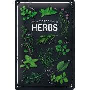 Blechschild. Home & Country / Homegrown Herbs