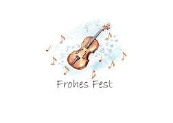 Postkarte. Frohes Fest (Geige)
