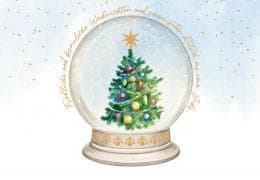 Doppelkarte. Green Karma X-MAS - Schneekugel