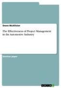 The Effectiveness of Project Management in the Automotive Industry