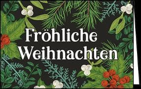 Doppelkarte. Midi - Fröhliche Weihnachten (Zweige)
