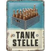 Blechschild. Open Bar /Tankstelle Bier