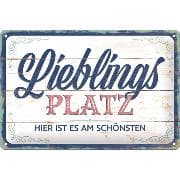 Blechschild. Home & Country / Lieblingsplatz