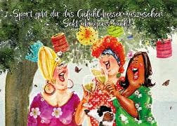 Postkarte. Sport gibt dir das Gefühl... (Freundinne