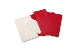 Moleskine Cahier Journal (Set of 3), Pocket, Ruled, Cranberry Red, Soft Cover (3.5 x 5.5)