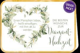 Doppelkarte. Simply Gold. Zur Diamanthochzeit - Kranz