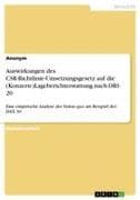 Auswirkungen des CSR-Richtlinie-Umsetzungsgesetz auf die (Konzern-)Lageberichterstattung nach DRS 20