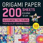 Origami Paper 200 sheets Rainbow Patterns 6" (15 cm)