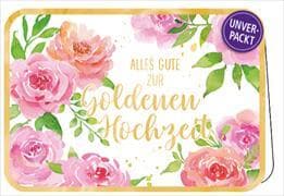 Doppelkarte. Simply Gold. Goldenen Hochzeit. Rosen