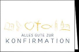 Doppelkarte. Zur Konfirmation (Symbole)