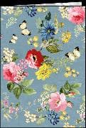 A5 Heft, gepunktet. Blumen und Schmetterlinge / blanko