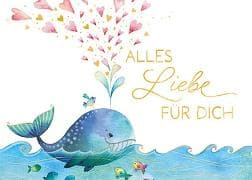 Postkarte. Alles Liebe (Wal)