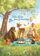 Postkarte. Zum Geburtstag (Waldtiere)