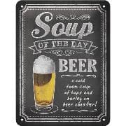 Blechschild. Open Bar / Soup of the Day