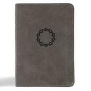 NASB Large Print Compact Reference Bible, Charcoal Leathertouch