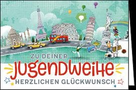 Doppelkarte / Zur Jugendweihe (Städte) // quer