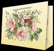 Geschenktasche medium / Blumen / blanko / quer
