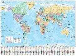 Collins Large World Wall Laminated Map (70 x 91.5 cm)