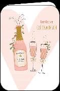 Doppelkarte / Herzlichen Glückwunsch (Sekt und Gläser) / Hoch