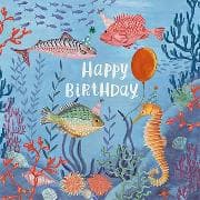Postkarte / Happy Birthday (Fische)