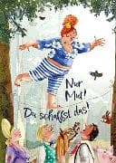 Postkarte / Nur Mut (Frau auf Hochseil) / Hoch