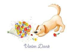 Postkarte / Vielen Dank (Hund) / Quer