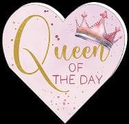 Doppelkarte / Queen of the day (Krone) / Herzformat