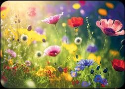 Postkarte / Sommerblumen / blanko / Quer