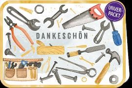Doppelkarte. Simply Gold / Plastikfrei / Dankeschön (Werkzeug) / Quer