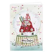 Adventskalender-Doppelkarte. Schneekugel / hoch / Blanko