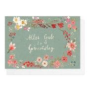 Doppelkarte. Happy Vibes / plastikfrei / Zum Geburtstag / quer