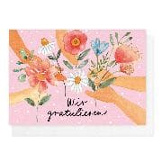 Doppelkarte. Happy Vibes / plastikfrei / Wir gratulieren / quer