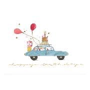 Postkarte. Happy Birthday / quer