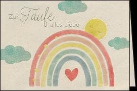 Doppelkarte / Zur Taufe (Regenbogen)/ Quer