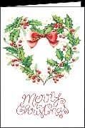 Doppelkarte / Merry Christmas (Herz aus Ilex)