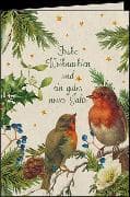 Doppelkarte / Frohe Weihnachten (Rotkehlchen)