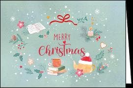 Doppelkarte / Merry Christmas (Kranz)