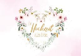 Doppelkarte. Green Karma / Hochzeit / Blumenherz zur Hochzeit