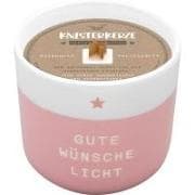 Kerze mit Gravur "Gute Wünsche Licht": Kerze im Becher, mit Holzdocht