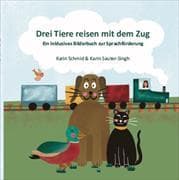 Drei Tiere reisen mit dem Zug