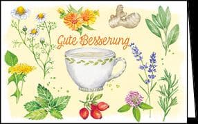 Midikarte / Gute Besserung (Tee) / Quer