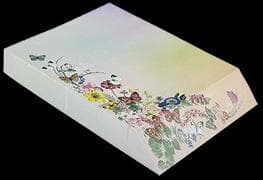 Notizblock - Notizzettel. Schrägschnittblock. Auguri / Blumen und Schmetterlinge / Hoch / blanko